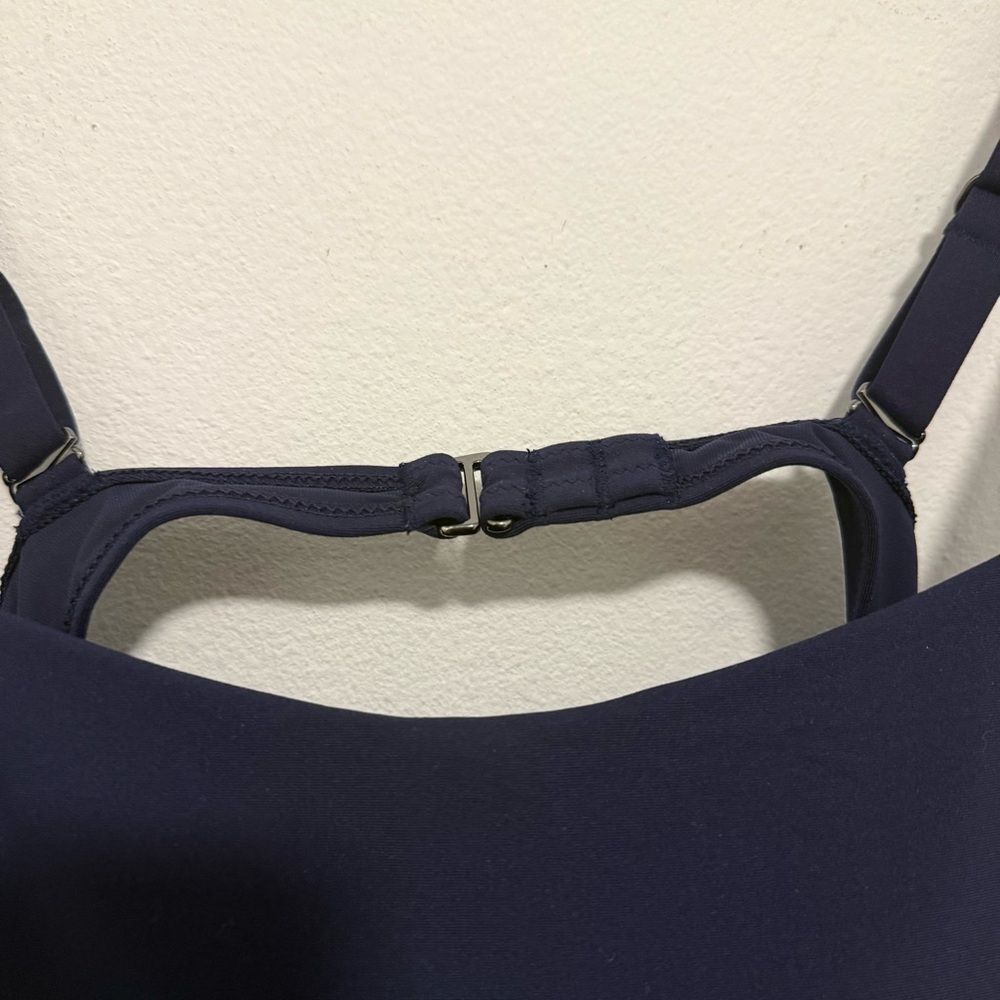 Athleta Square Neck Bra Cup Underwire Tankini Top Navy Blue 40 B/C Tall - Picture 4 of 9